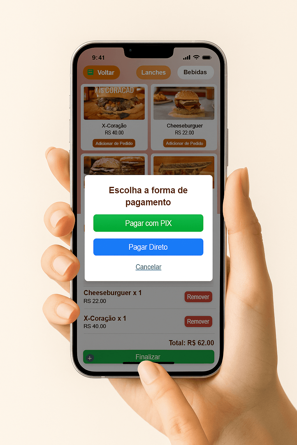 Opções de pagamento! Hover